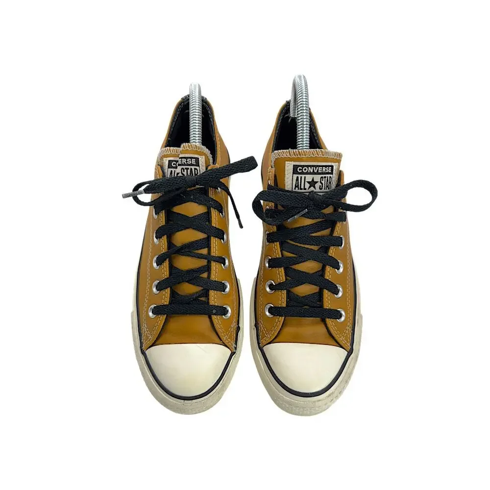 Converse Chuck Taylor All Star Low Brown Leather Black Trim Sneakers Men’s 9 - Picture 3 of 12